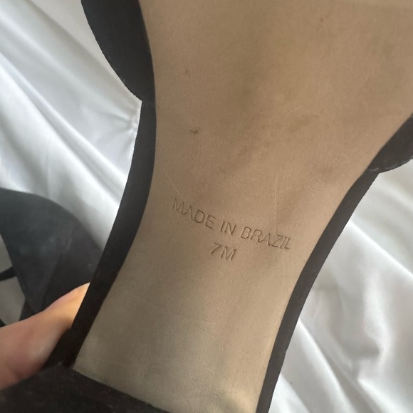 Steve Madden Black Suede Block Heels - Picture 4 of 5